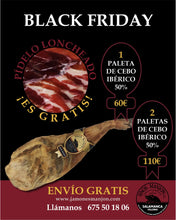 Cargar imagen en el visor de la galería, PALETA DE CEBO IBERICO 50% (4,5KG A 5,5KG)  PIEZA A 65 EUROS
