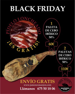 PALETA DE CEBO IBERICO 50% (4,5KG A 5,5KG)  PIEZA A 65 EUROS